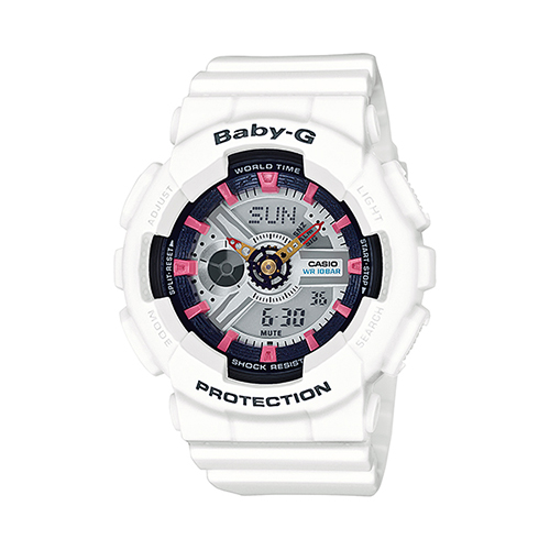 女子 G-Shock Baby-G White/Pink- BA-110SN-7A 