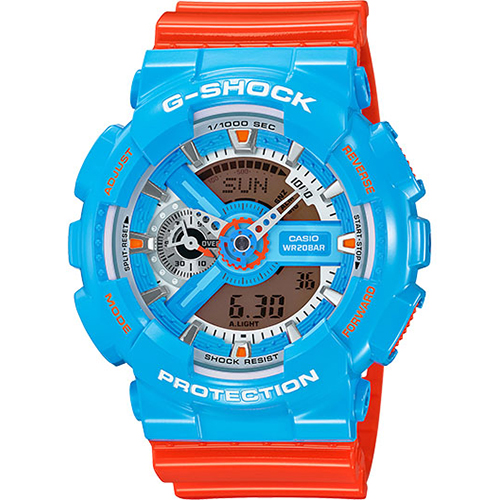 G-Shock Pop Color Vivid Orange Blue - GA-110NC-2A
