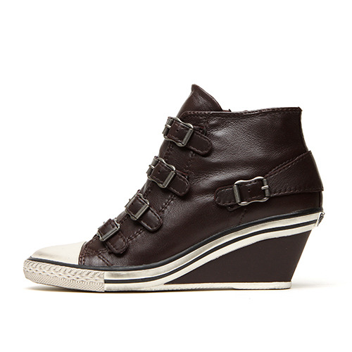 女子 ASH Genial Ter Wedge Sneaker Prune Leather 330284 
