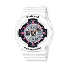 女子 G-Shock Baby-G White/Pink- BA-110SN-7A 